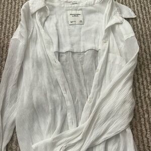 Abercrombie white crinkle shirt